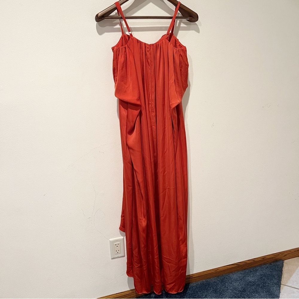 Marciano Orange Thin Strap Flounce Top High Low Flowy Dress Size 2 - Picture 5 of 7